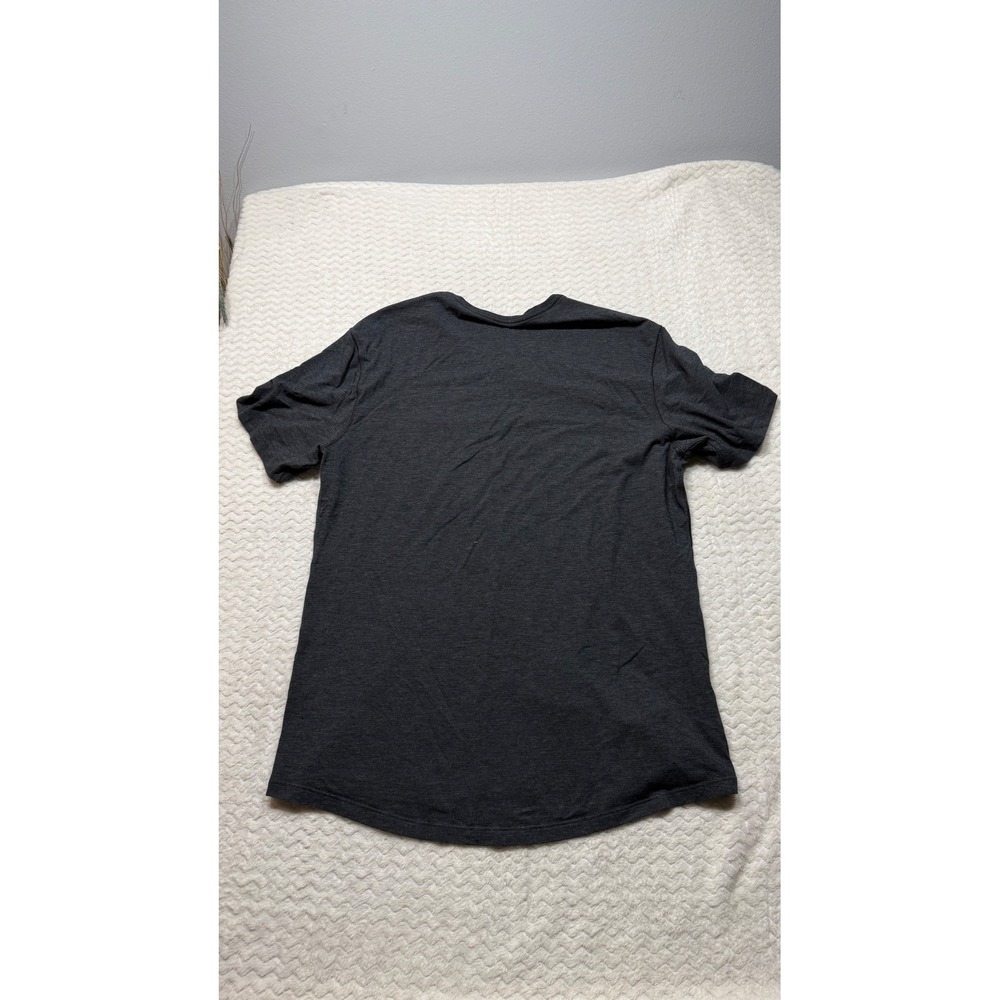Lululemon Womens V-Neck Short Sleeve Activewear Tee Charcoal Gray Heather 4797
